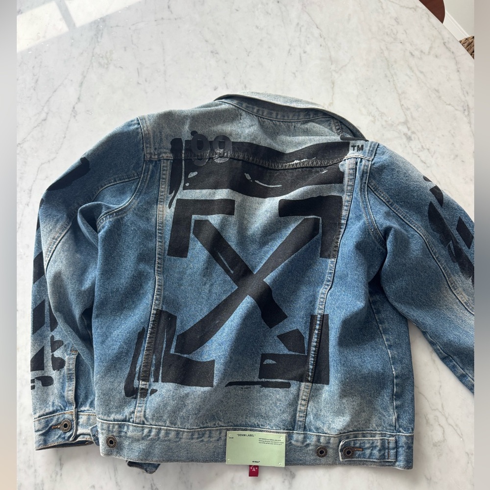 Off White Impressionism Jean Jacket